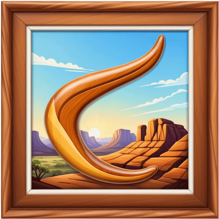 Cinematic Realistic image of a classic boomerang, rendered with detailed wood grain textures and vibrant colors, set against a sunlit outback landscape that emphasizes its iconic Australian heritage emoji