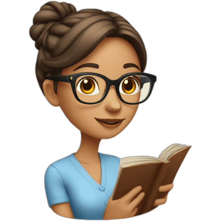 culina smart girl with reading glasses emoji