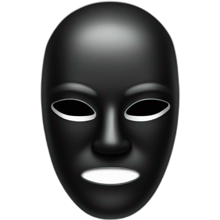 shiny black mask emoji