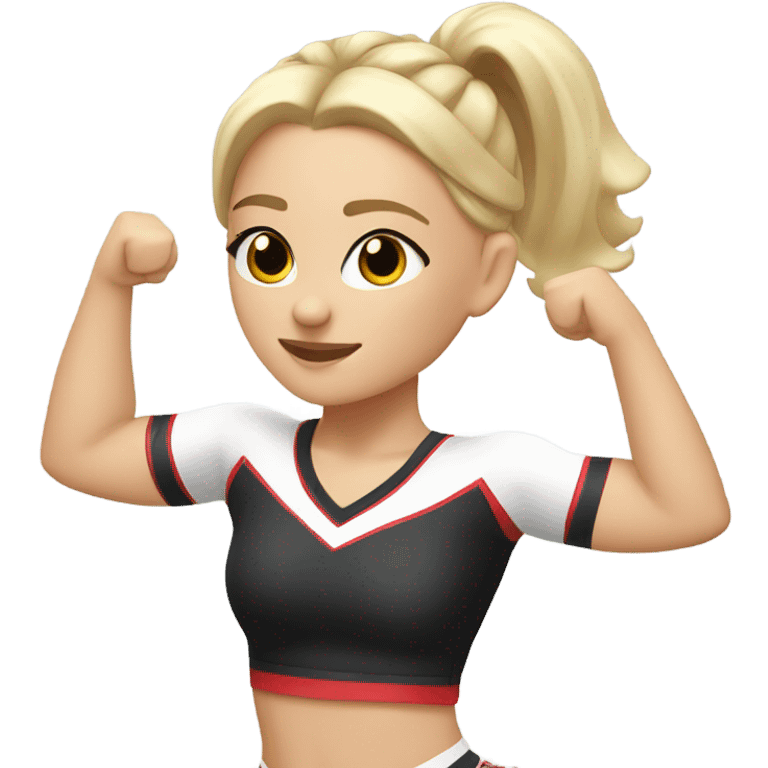 White-Cheerleader-blonde-cat stretching-pigtails emoji