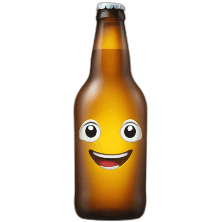 Happy bottle of beer emoji