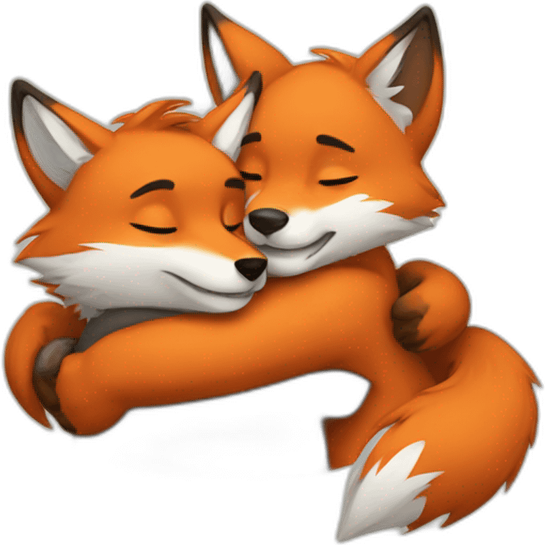 Fox hugs wolf emoji