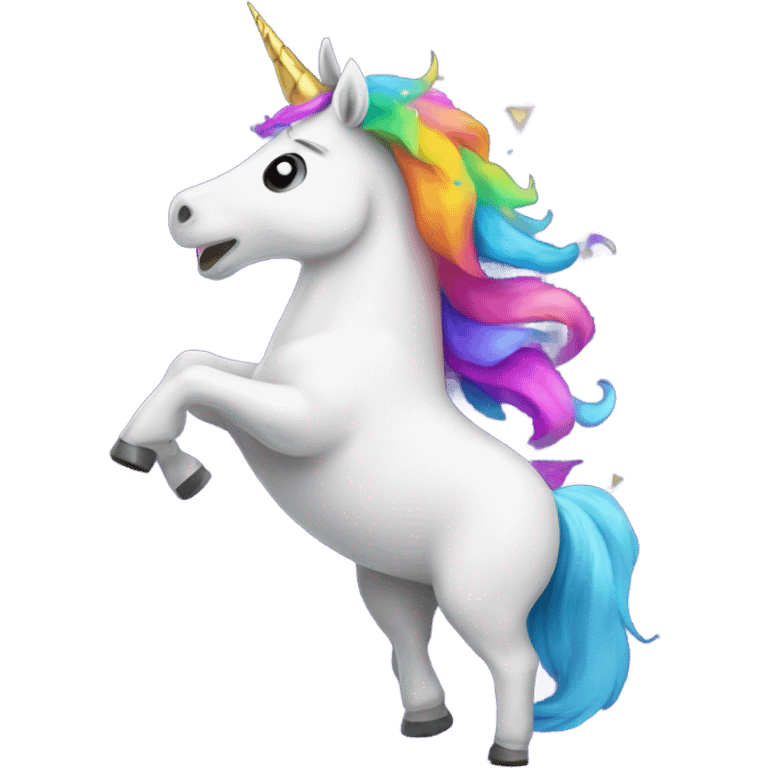 Unicorn singing karaoke emoji