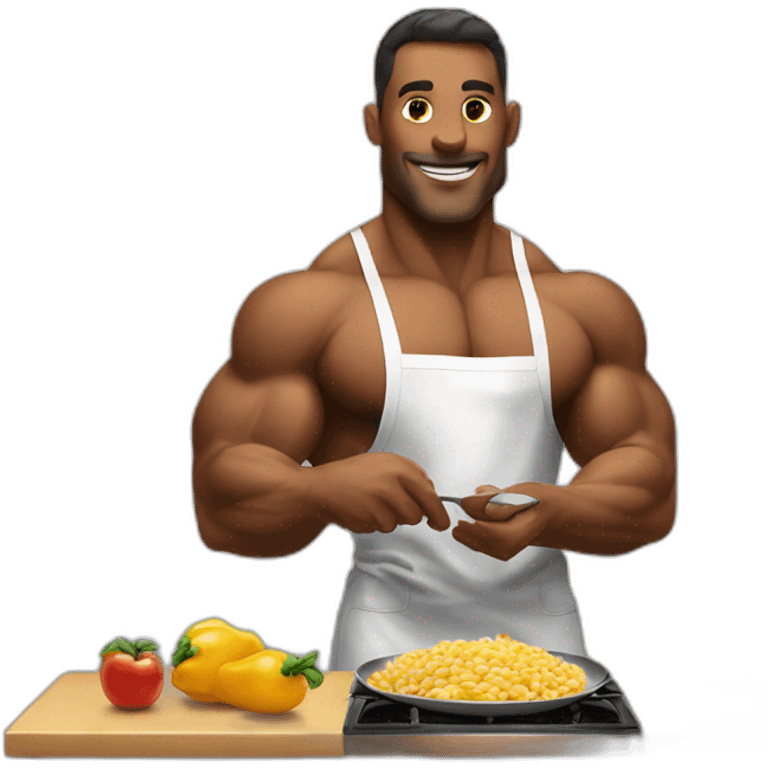 bodybuilder cooking food emoji