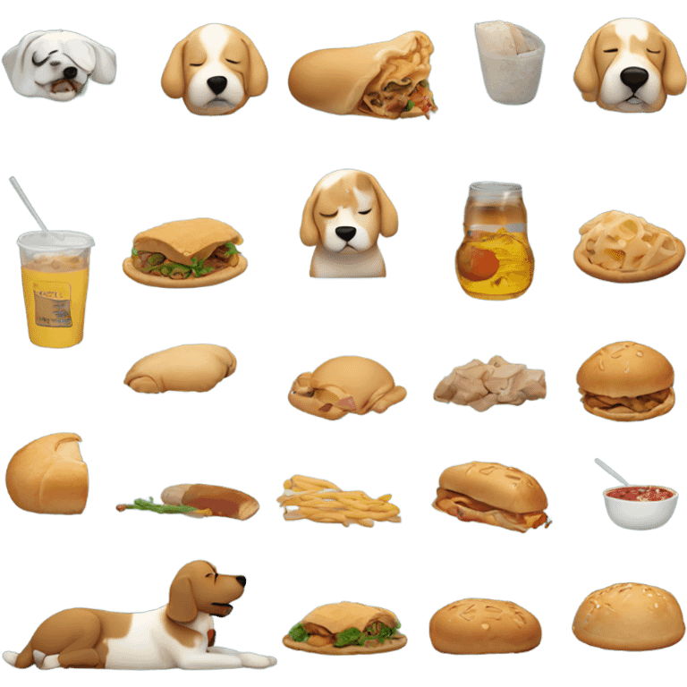 Food coma with dog emoji