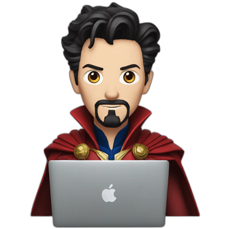 doctor strange with macbook emoji