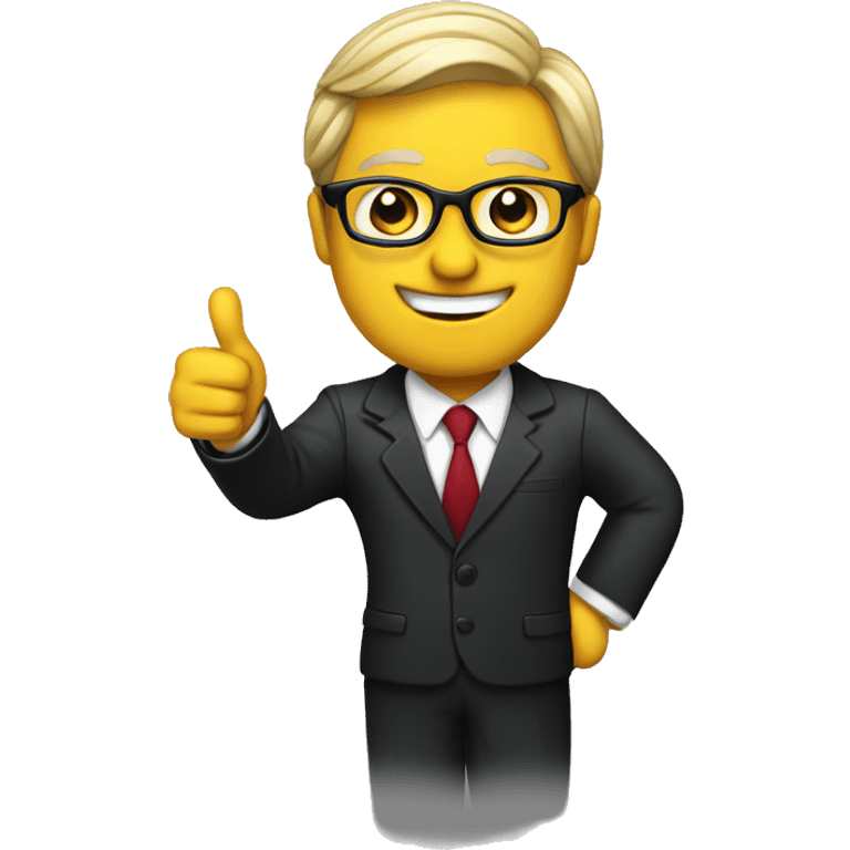 Lawyer in a suit giving a thumbs up emoji