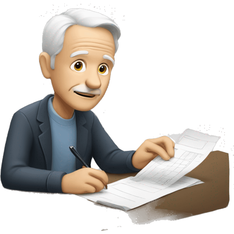 Old white man, writing a check for payment  emoji