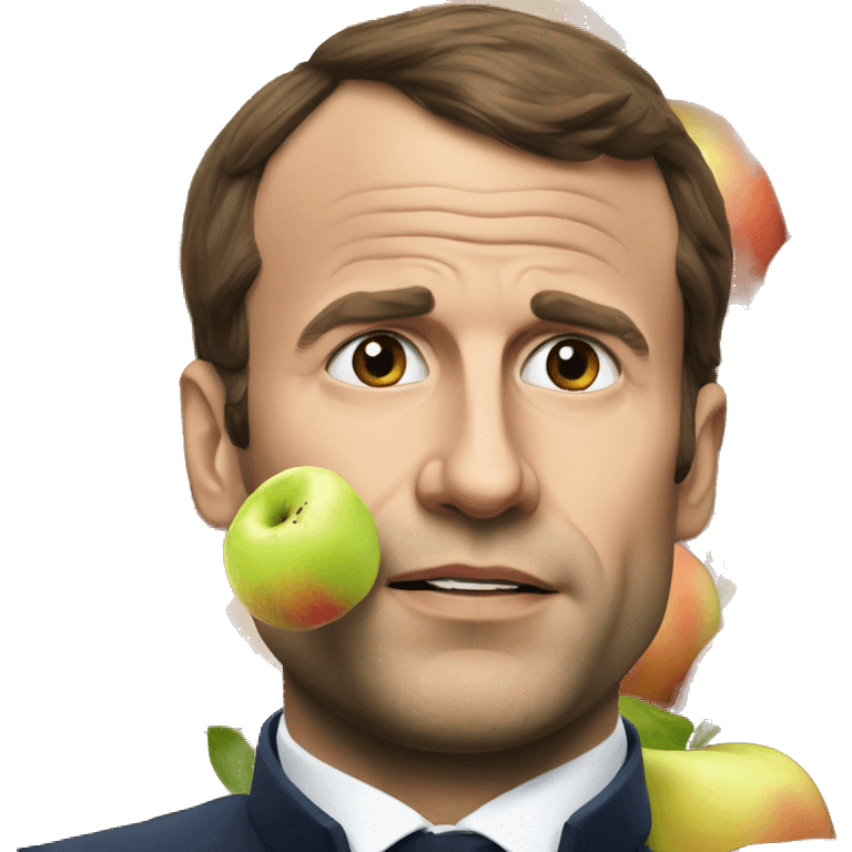 Macron qui mange un pomme emoji