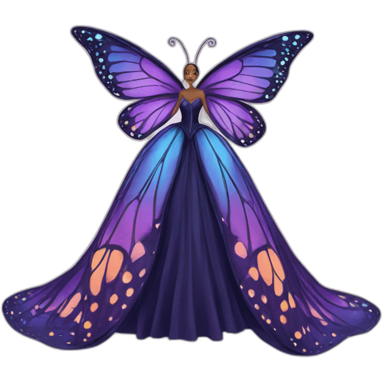 butterfly inspired  gown dress emoji