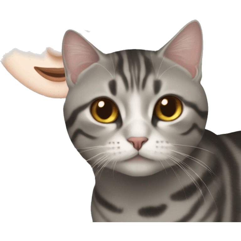 American shorthair cat with white hijabi girl emoji