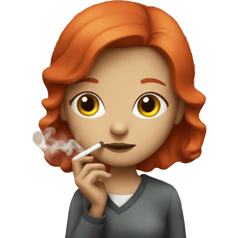 girl with red hair smoking emoji