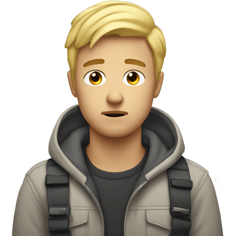 Sad Blonde guy vlogging  emoji