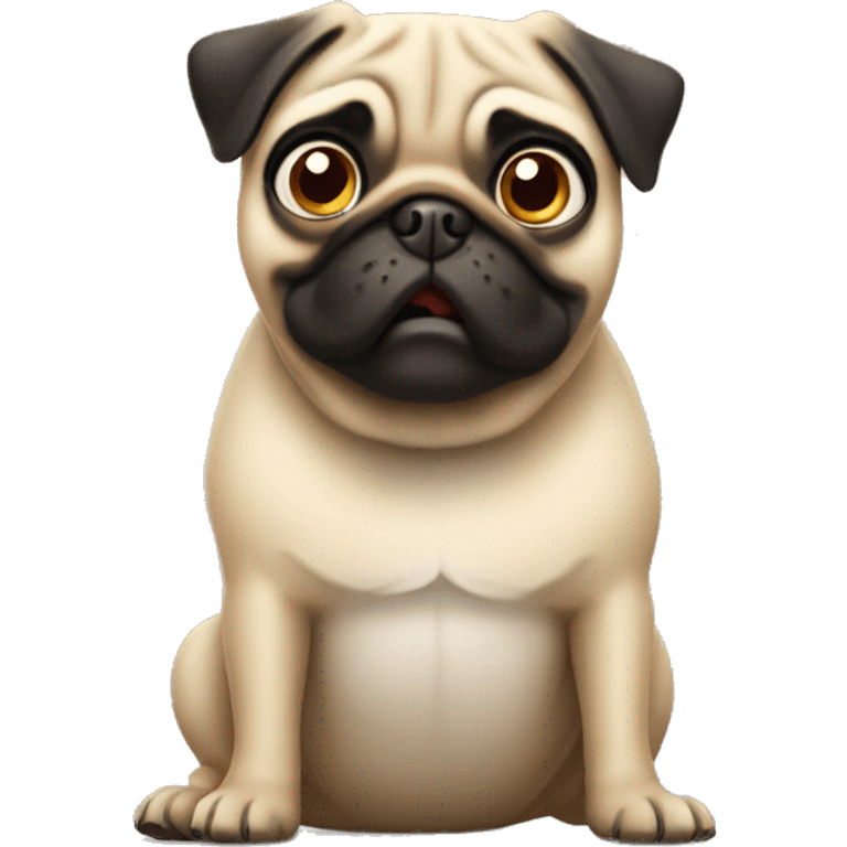 Surprised pug emoji