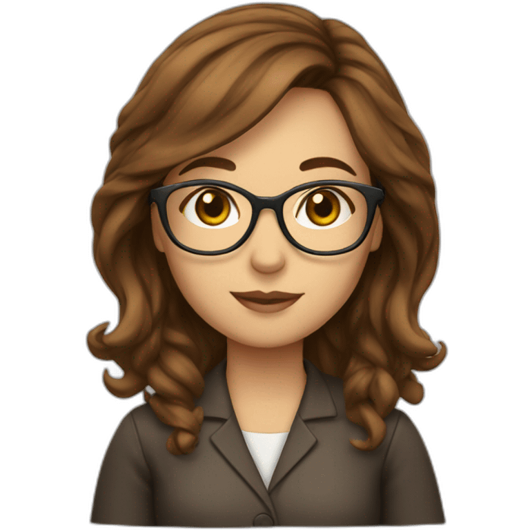 librarian, glasses, brown hair emoji