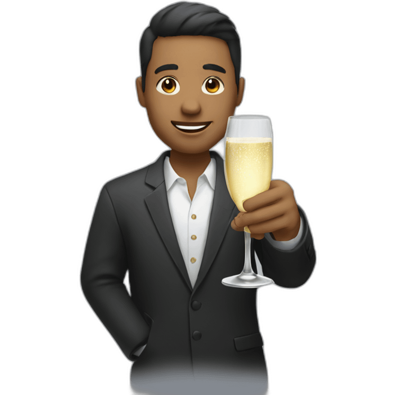 person holding champagne glass emoji