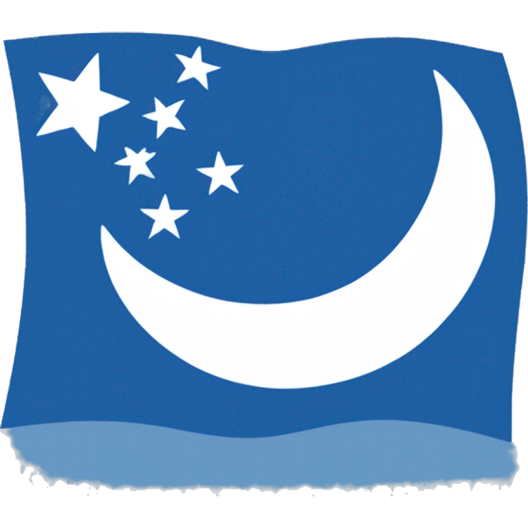 Uyghur flag, blue background, white star and white crescent emoji