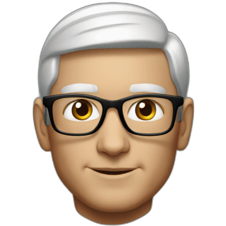 Tim cook with apple vision pro emoji