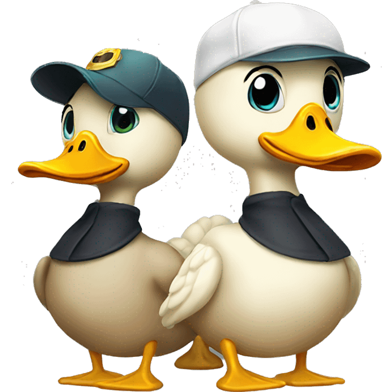 Duck with a cap and gold chan  emoji