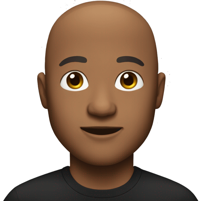 bald guy in black shirt, apple Memoji style  emoji