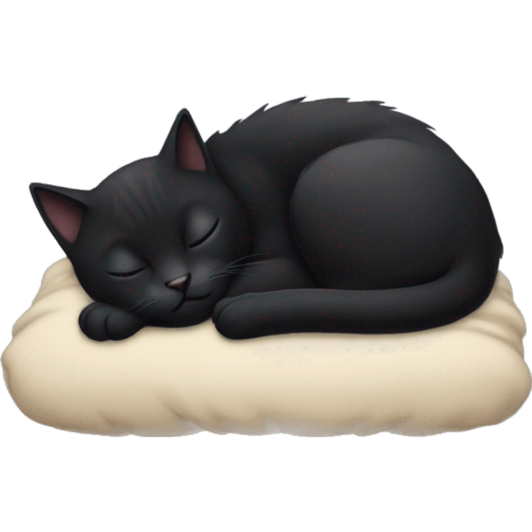 black cat sleeping emoji