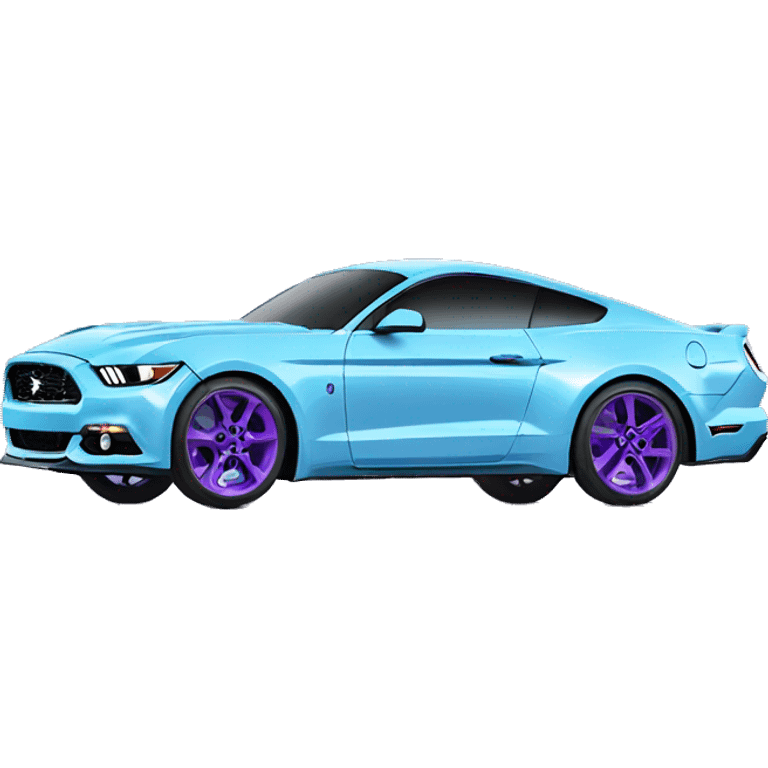 2017 ford mustang light blue with purple wheels emoji