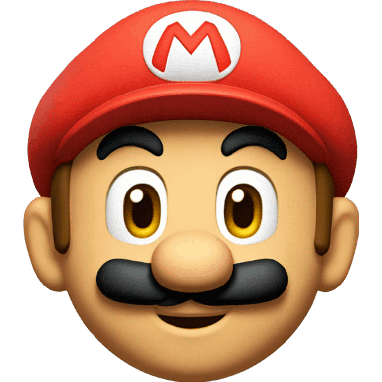 The 3D color emoji depicts Mario's face, seen from the front, with details and textures. Based on the movie Super Mario. Make a face-only version. emoji