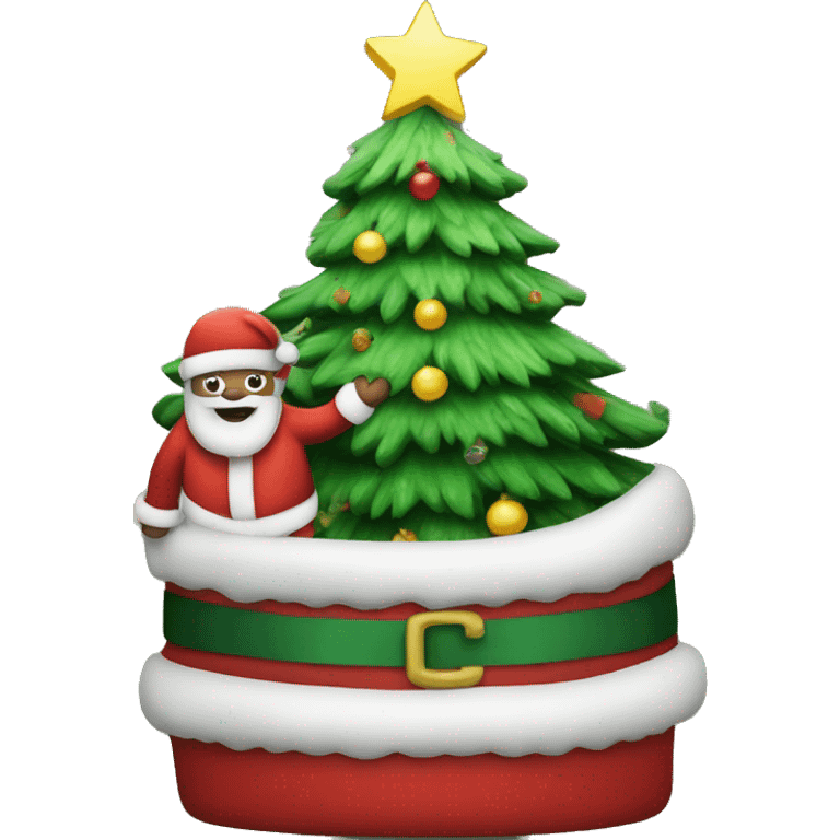 Christmas tree with Santa  emoji