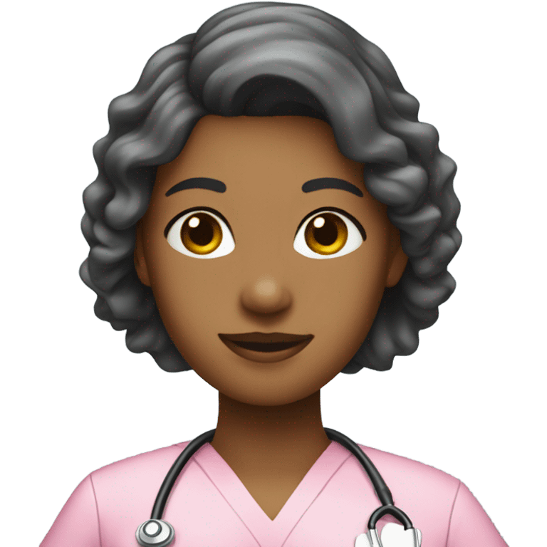 nurse with pink scrubs emoji