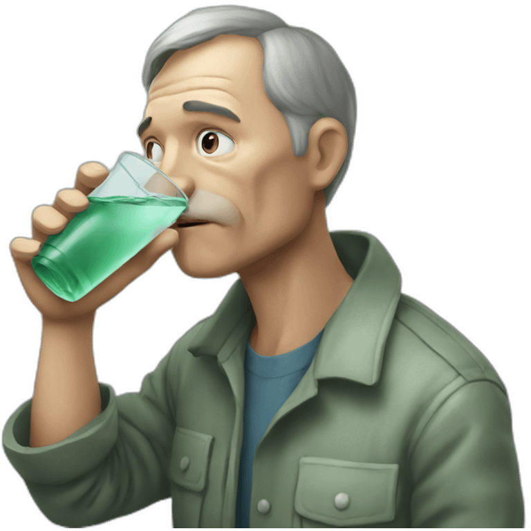 man drinking chernobyl water emoji