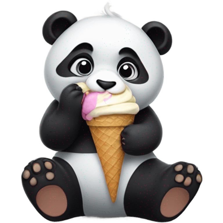 Panda eating ice cream emoji