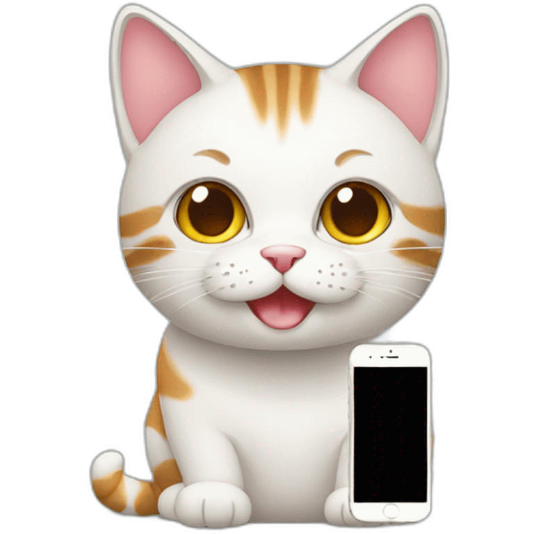 cat use smartphone emoji