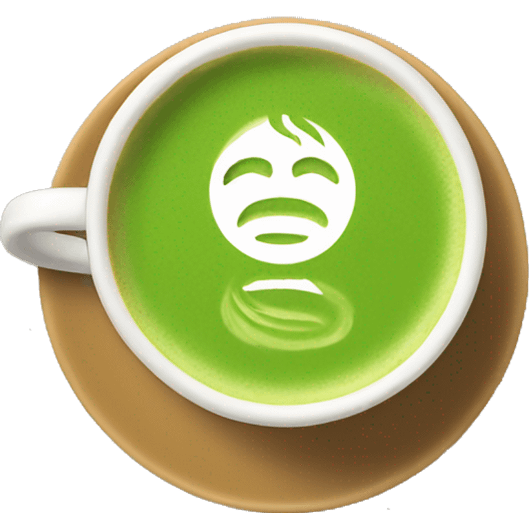 Matcha latte in robin cup emoji