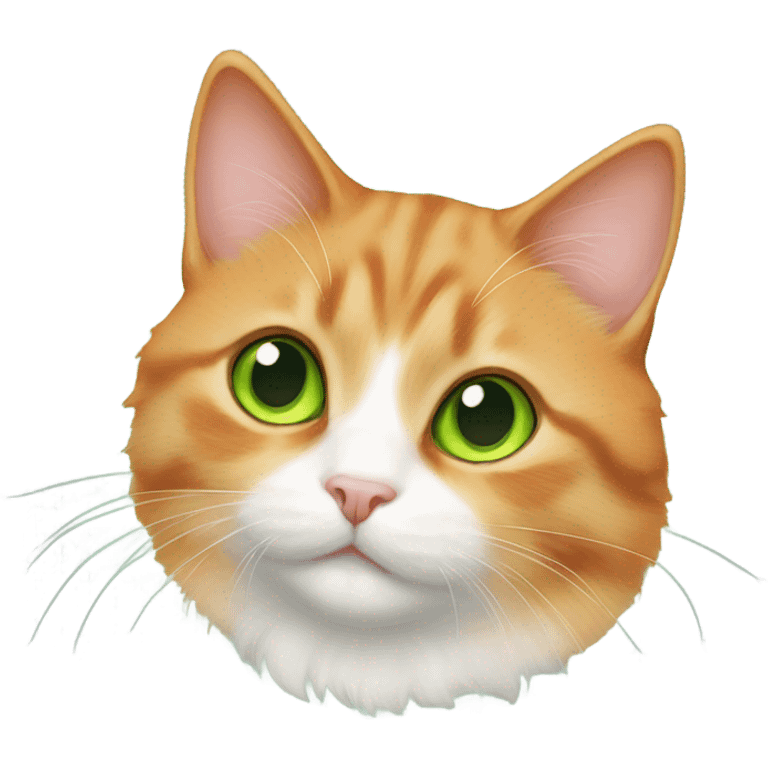 Orange munchkin cat with green eyes  emoji