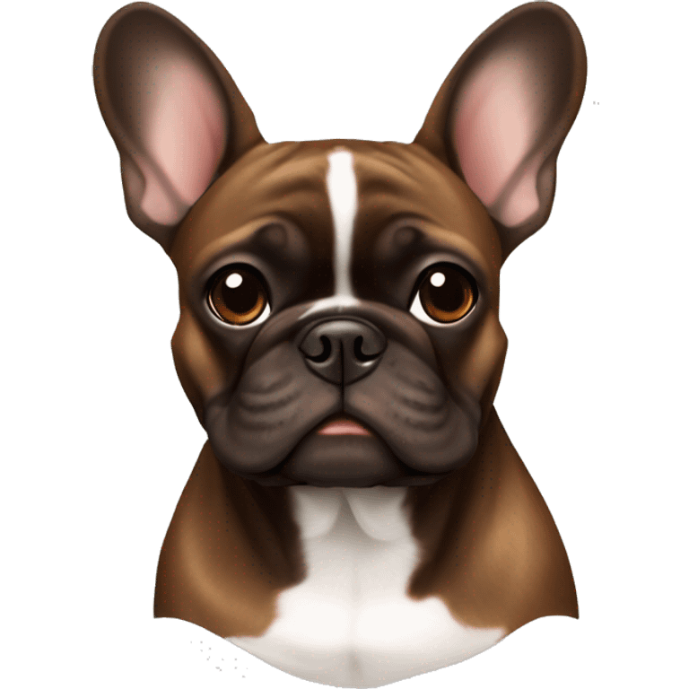 brown and dark brown brindle french bulldog emoji