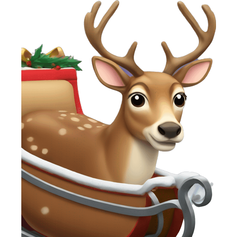 deer on a sleigh emoji