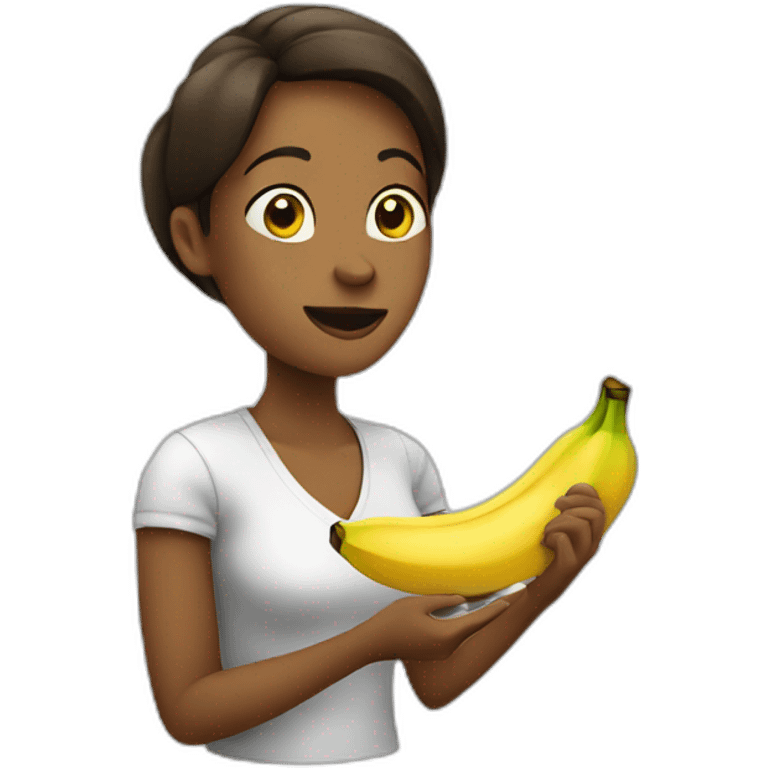 Woman eating banana emoji