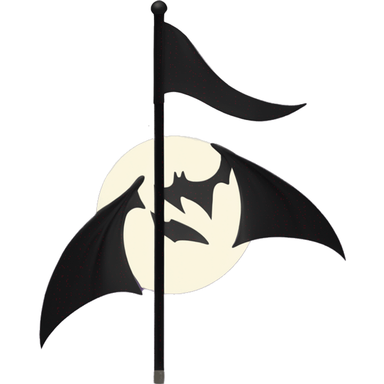 Dark purple and black flag with elegan bat and ful moon flag emoji