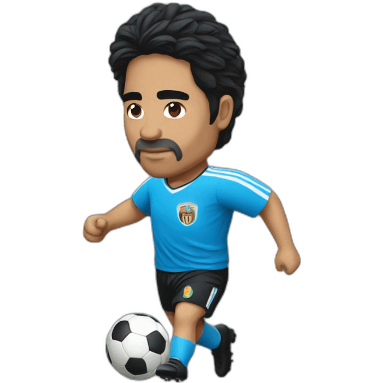 Maradona playing soccer emoji