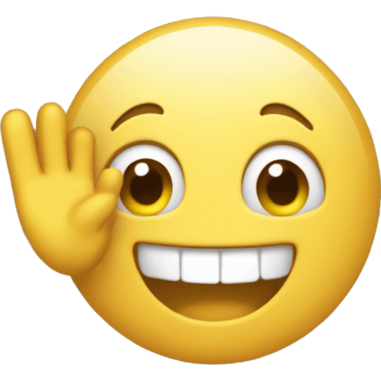 Smile while waving emoji