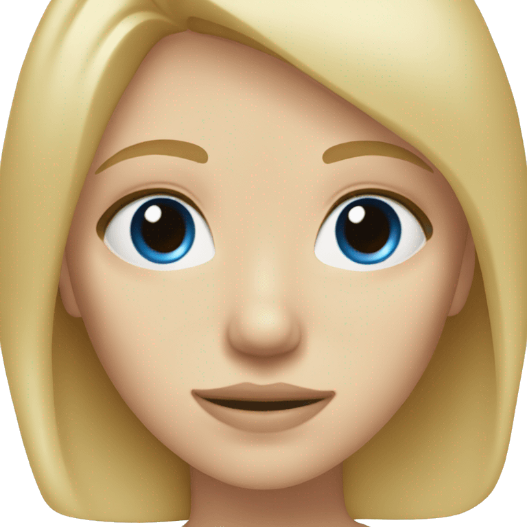 Blonde girl with blue eyes and acne  emoji