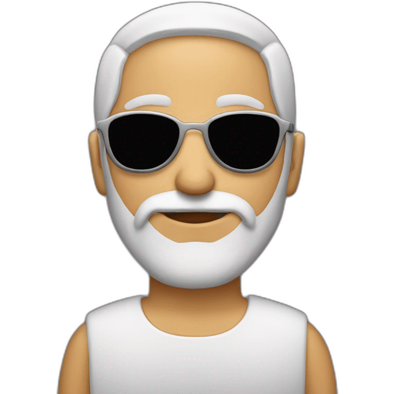 mysterious muslim man with 3 day beard, short blond hair on top and rose sunglass  emoji