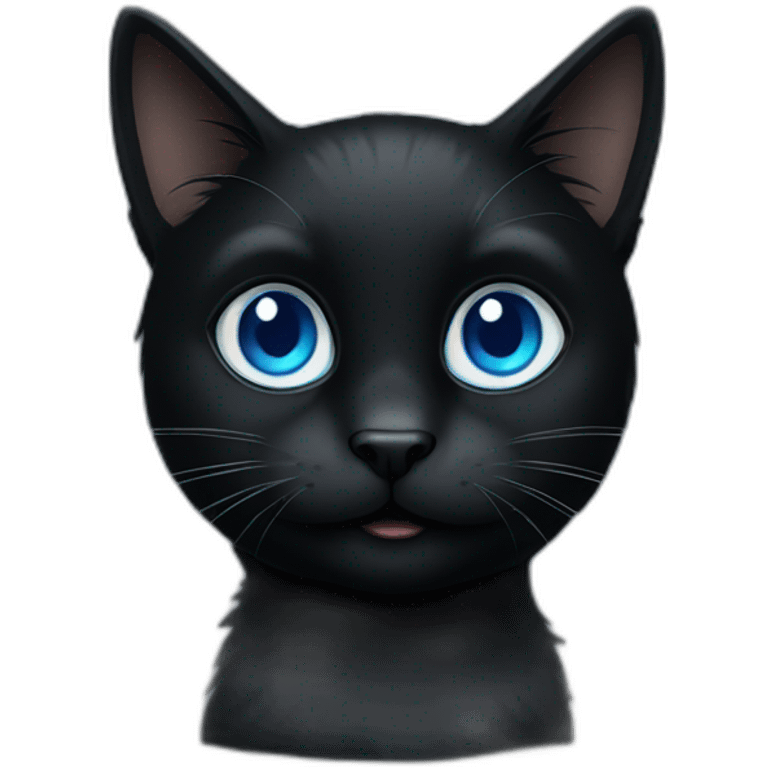 Black cat black fur with blue eyes  emoji