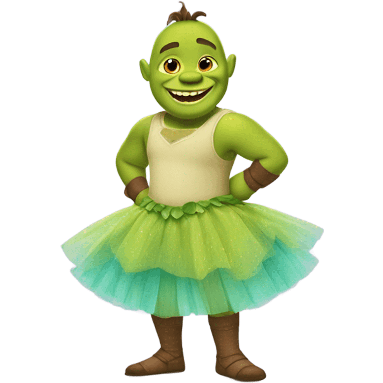 shrek wearing a tutu emoji