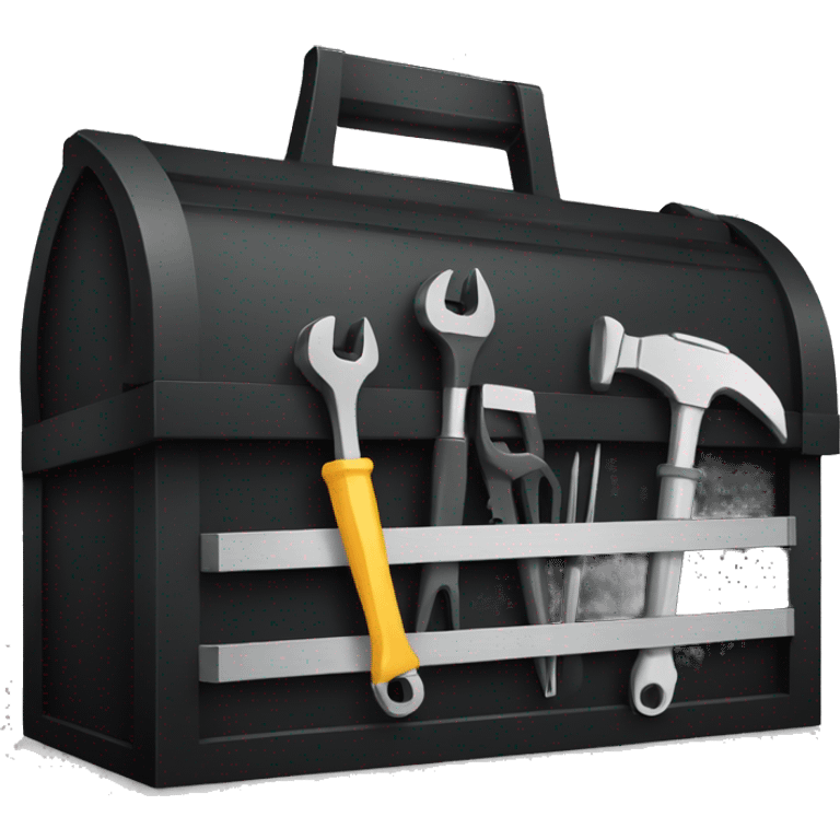 black toolbox with tools emoji