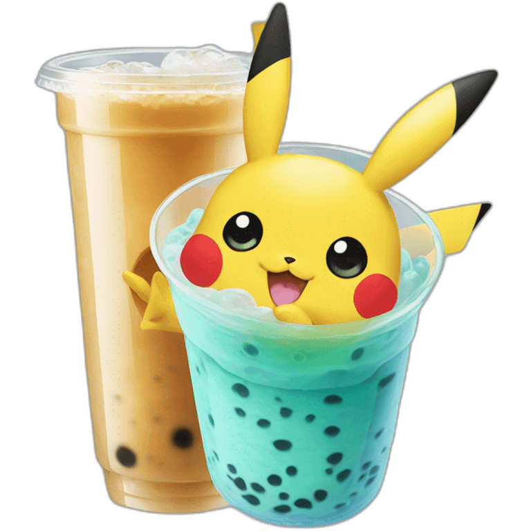 Pikachu bubble tea emoji