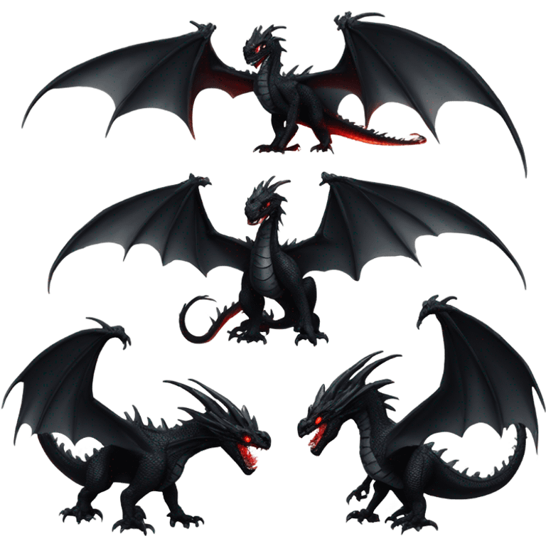 Scary black dragon  emoji