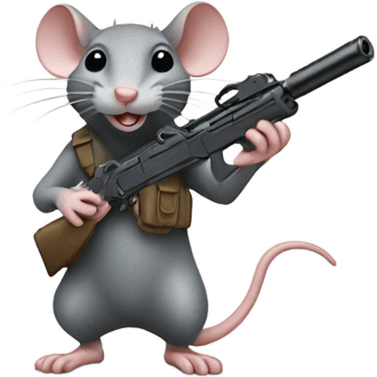 Rat with a gun emoji