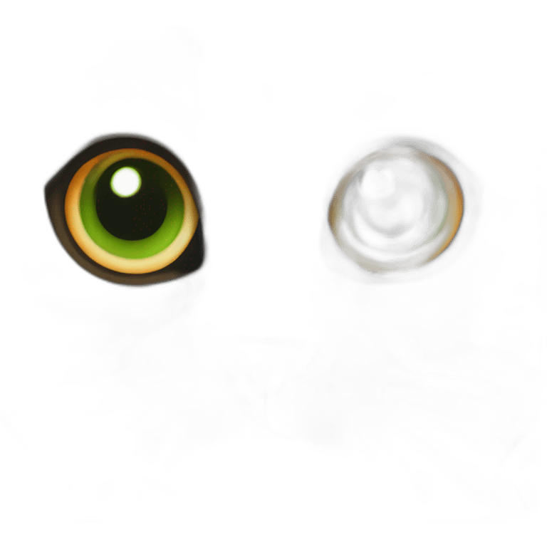 cat with white nose, green eyes and orange ears emoji