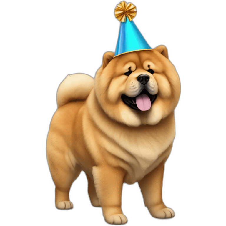 chow chow party hat full body emoji